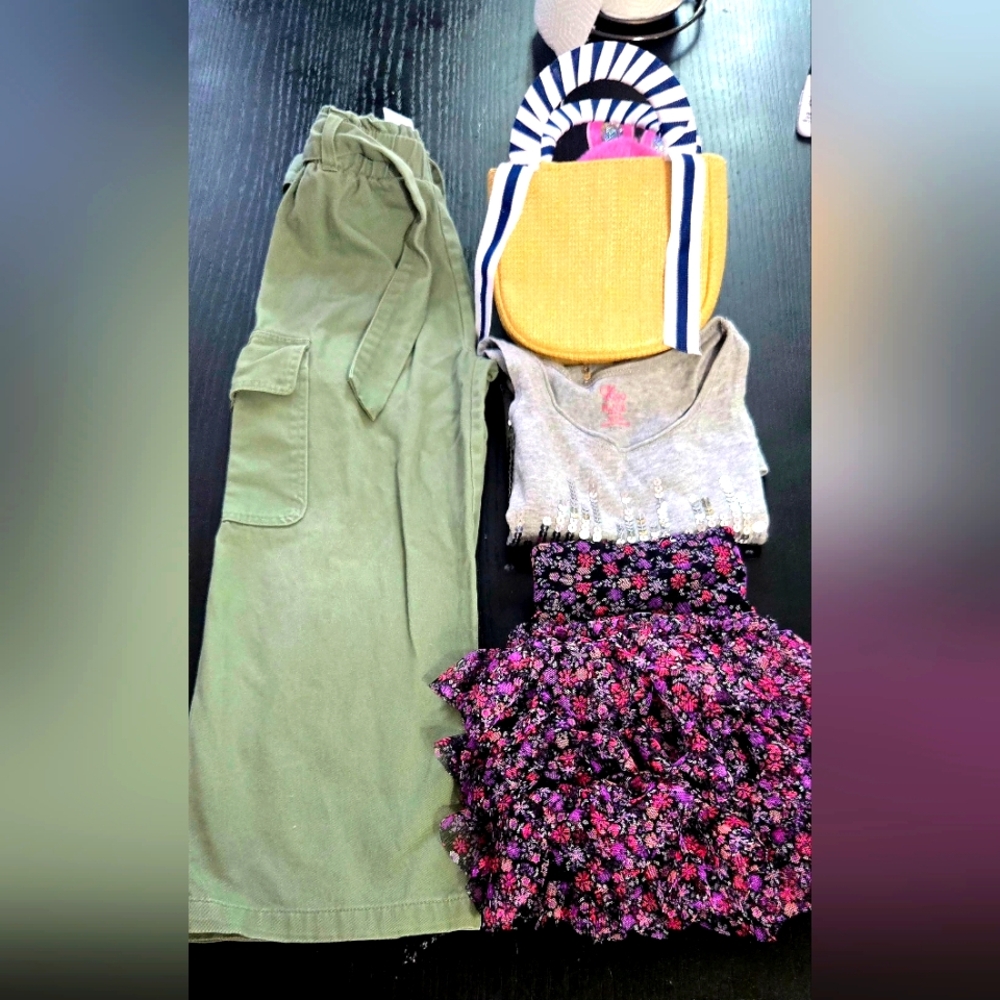 Justice Gray Tank Top with Pink Accents